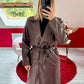 TRENCH SIMILICUIR CHOCOLAT - MaisonKLLY