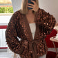 KIMONO SEQUIN PORTEFEUILLE CHOCOLAT - MaisonKLLY