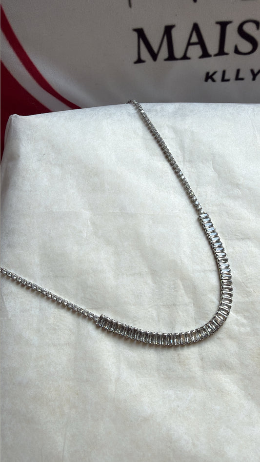 COLLIER DIAMANT ARGENTÉ - MaisonKLLY