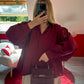 CHEMISE MANCHE BOUFFANTE BORDEAUX - MaisonKLLY
