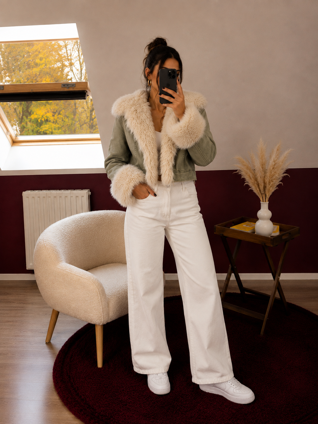 VESTE EN JEANS FOURRÉE - MaisonKLLY