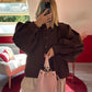CHEMISE MANCHE BOUFFANTE CHOCOLAT - MaisonKLLY