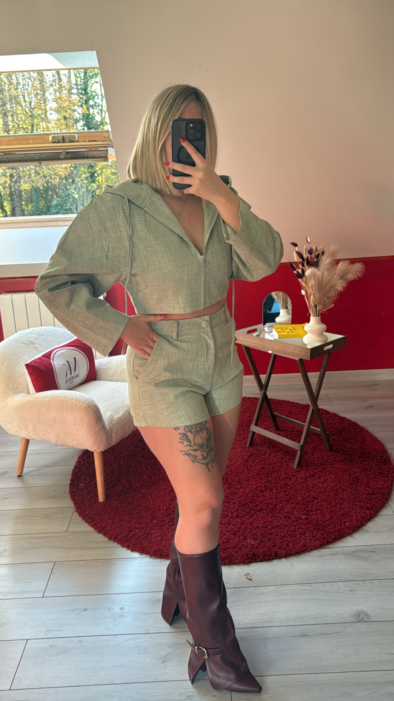 ENSEMBLE COTON SHORT VERT - MaisonKLLY