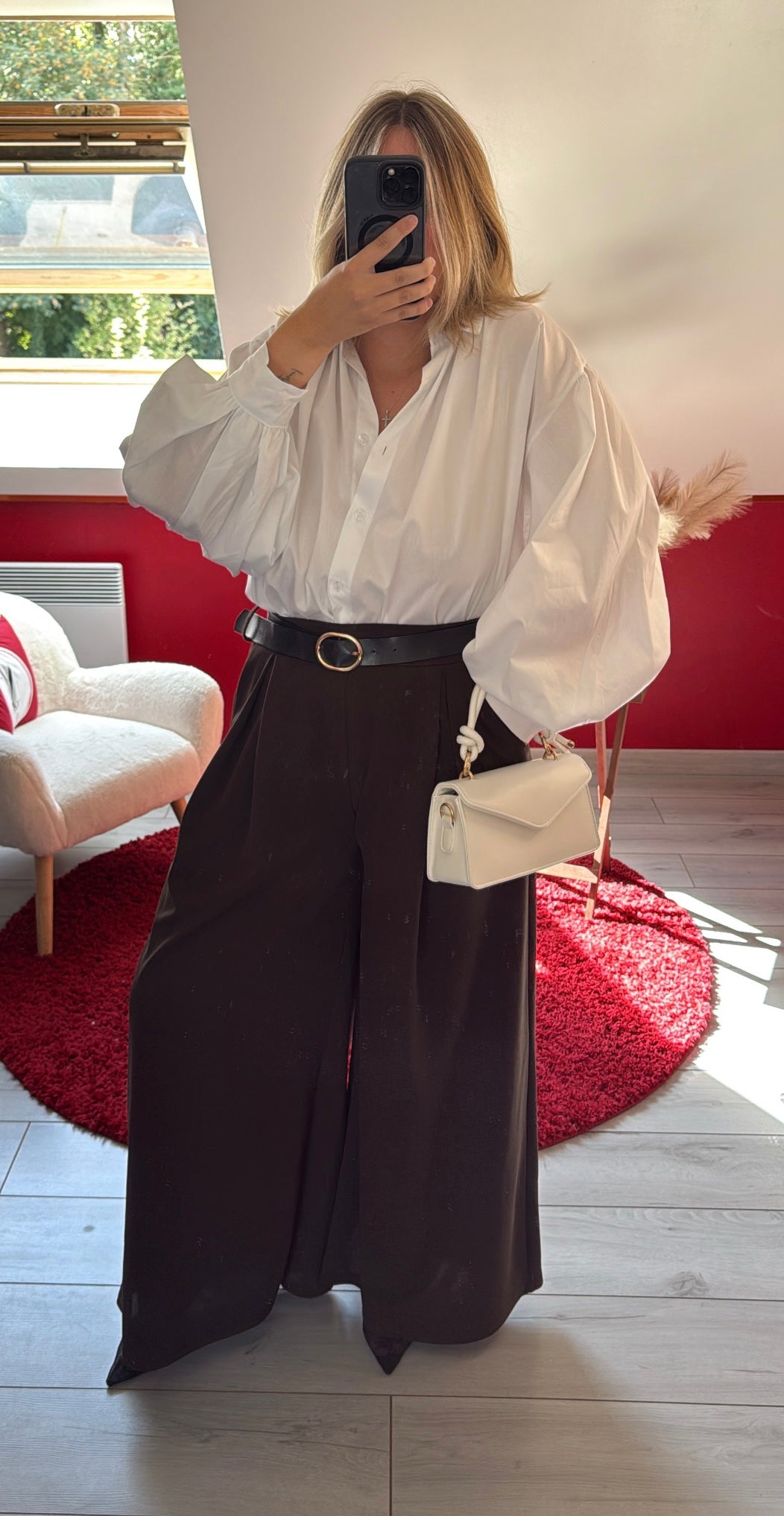 PANTALON FLUIDE CHOCOLAT AVEC CEINTURE - MaisonKLLY