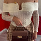 HAUT COL BARDOT DENTELLE BEIGE