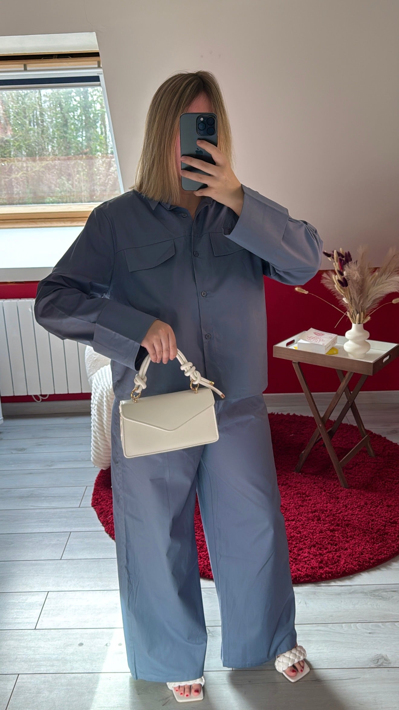 ENSEMBLE CHEMISE COTON BLEU - MaisonKLLY