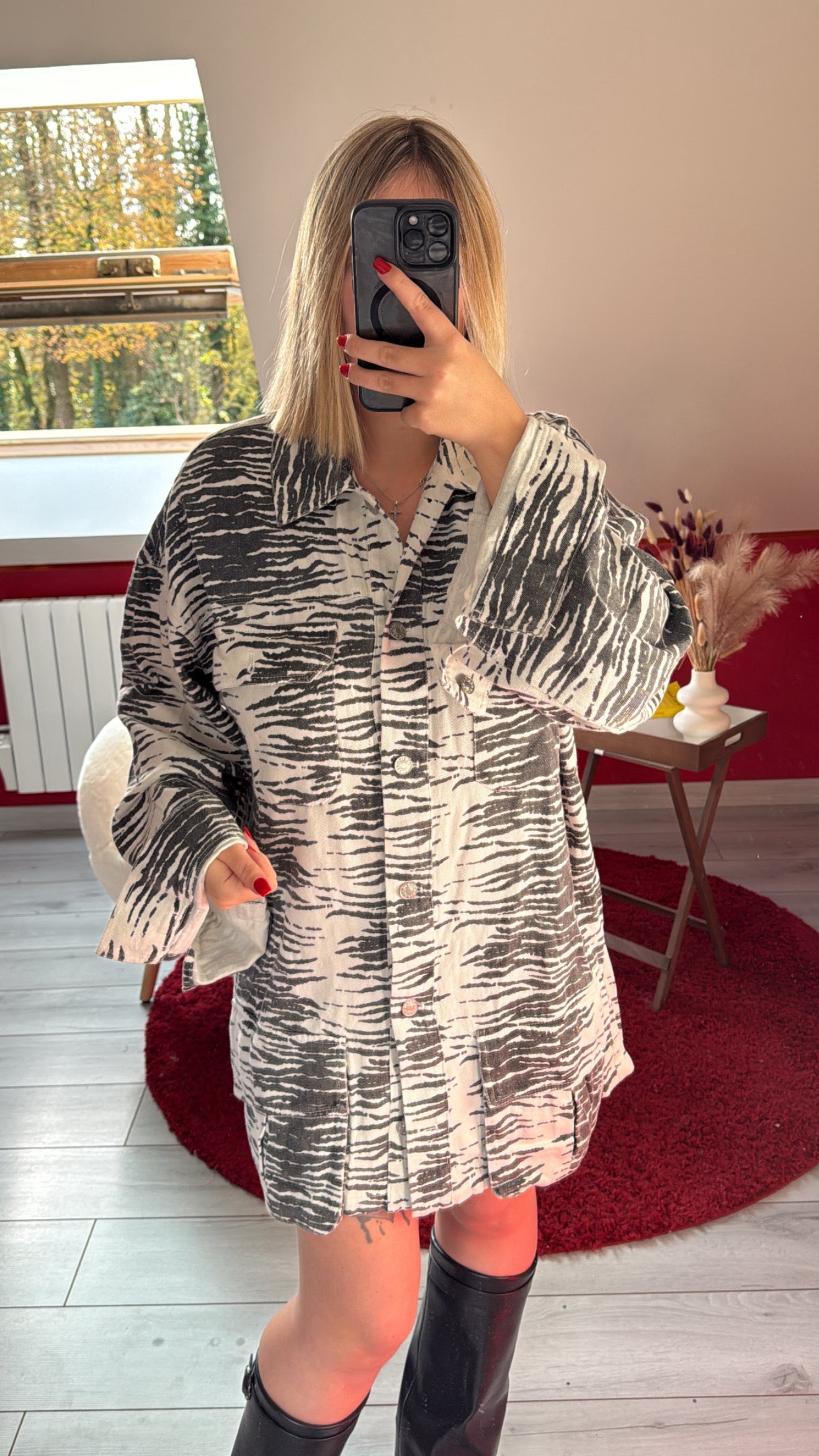 ROBE/VESTE EN JEANS ZÉBRÉ - MaisonKLLY