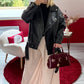VESTE SIMILICUIR OVERSIZE NOIR - MaisonKLLY