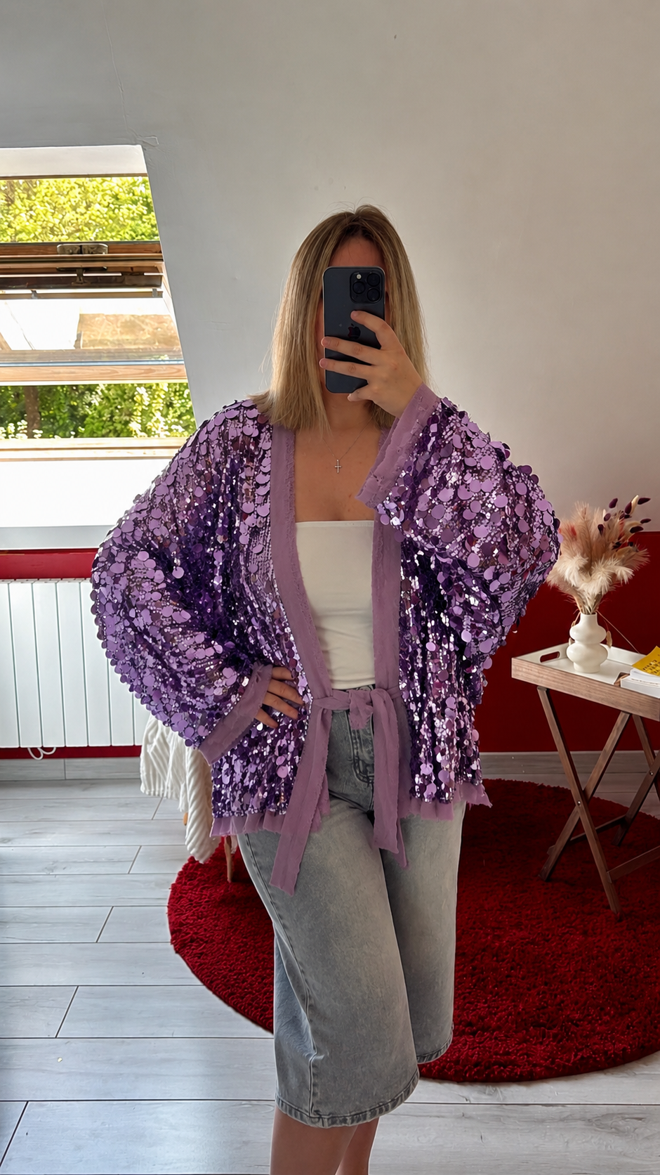 KIMONO SEQUIN PORTEFEUILLE VIOLET - MaisonKLLY