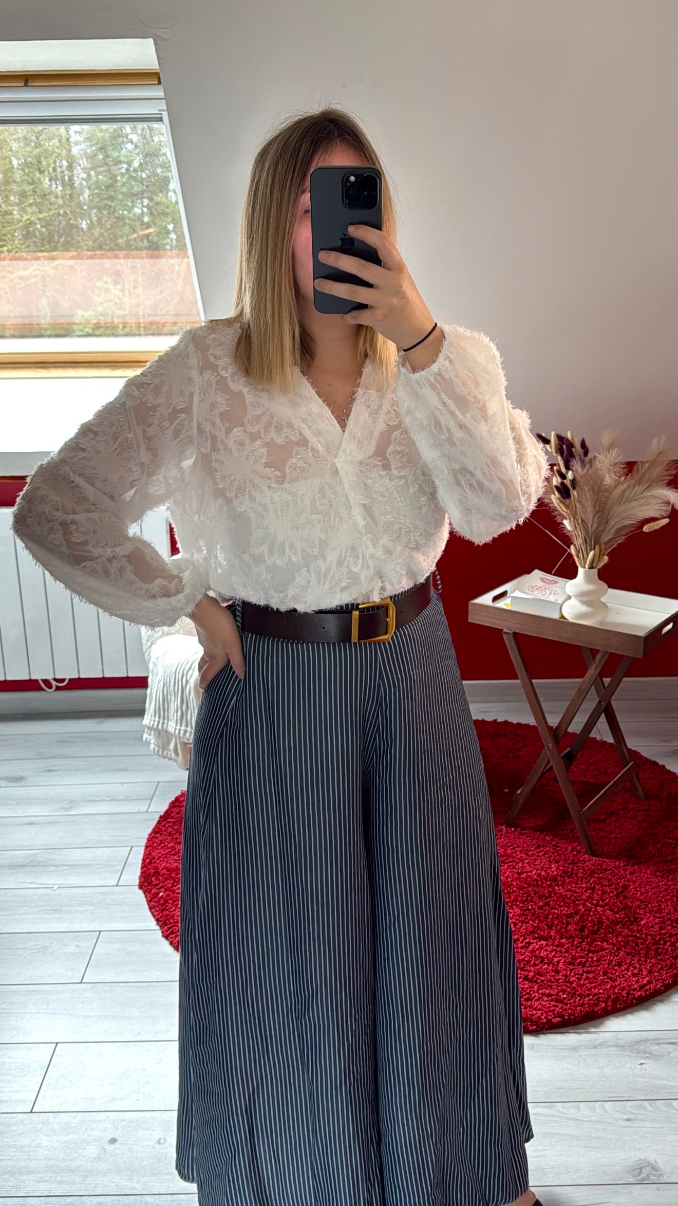 PANTALON RAYÉ LARGE - MaisonKLLY