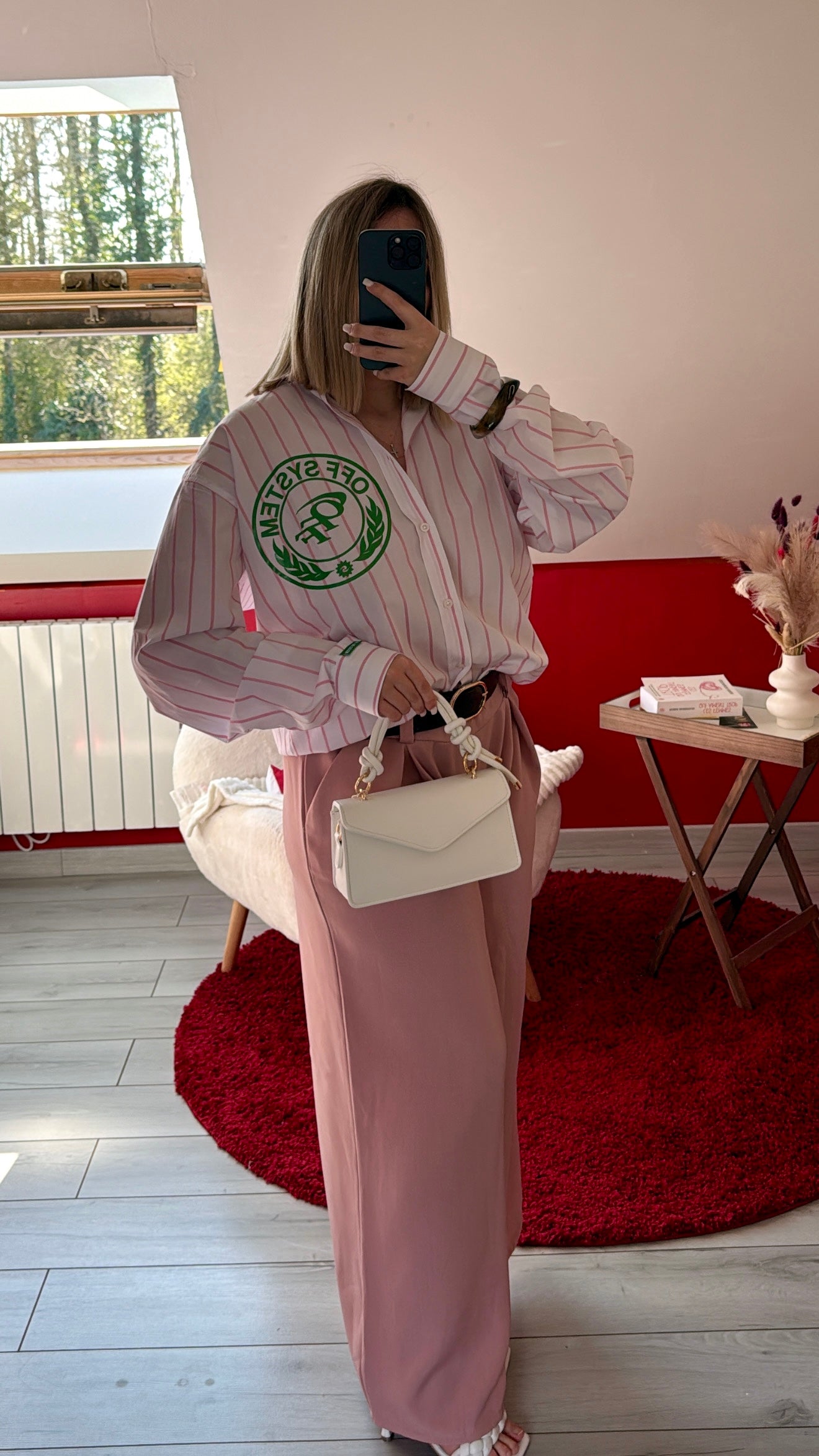 CHEMISE RAYURE ROSE - MaisonKLLY