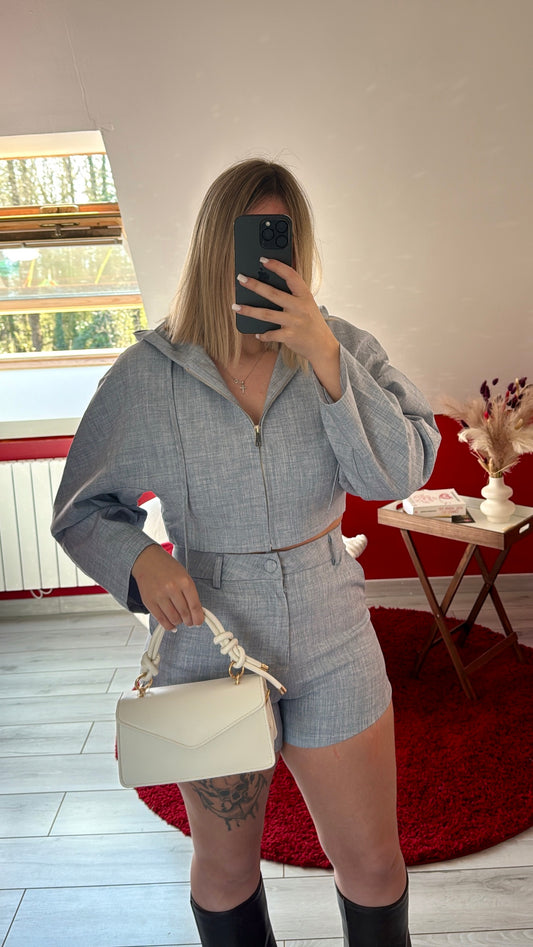 ENSEMBLE COTON SHORT BLEU - MaisonKLLY