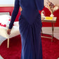 ROBE DOS NU SATIN BLEU CIEL NORTUNE