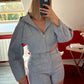 ENSEMBLE COTON SHORT BLEU - MaisonKLLY