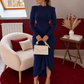ROBE DOS NU SATIN BLEU CIEL NORTUNE