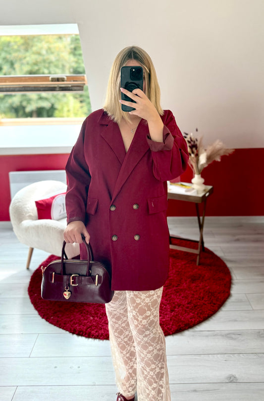 BLAZER OVERSIZE BORDEAUX - MaisonKLLY