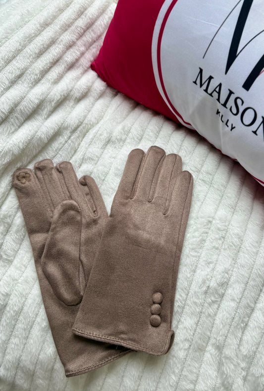 GANTS TACTILE TAUPE - MaisonKLLY