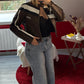 VESTE MOTARDE CHOCOLAT - MaisonKLLY