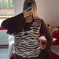 PULL SANS MANCHE ZÉBRÉ CHOCOLAT - MaisonKLLY