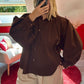 CHEMISE MANCHE BOUFFANTE CHOCOLAT - MaisonKLLY
