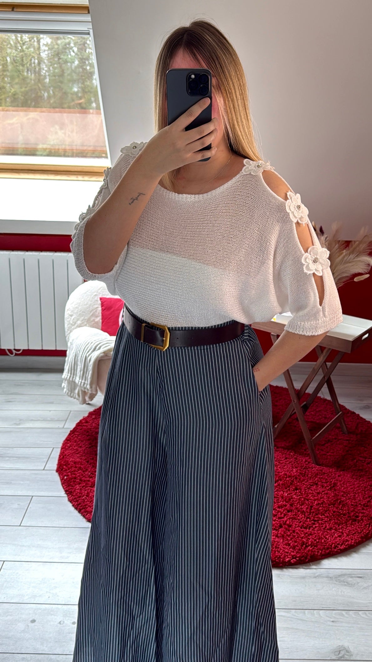 PANTALON RAYÉ LARGE - MaisonKLLY