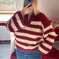 PULL RAYURE BORDEAUX - MaisonKLLY