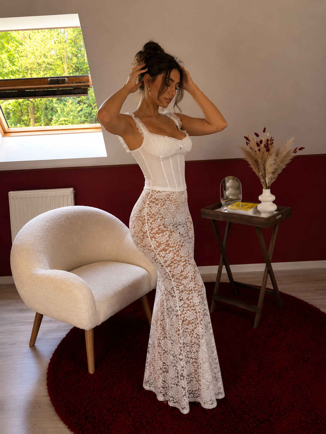 ENSEMBLE CORSET DENTELLE BLANC - MaisonKLLY