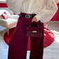 PANTALON FLUIDE BORDEAUX AVEC CEINTURE - MaisonKLLY