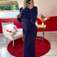 ROBE DOS NU SATIN BLEU CIEL NORTUNE