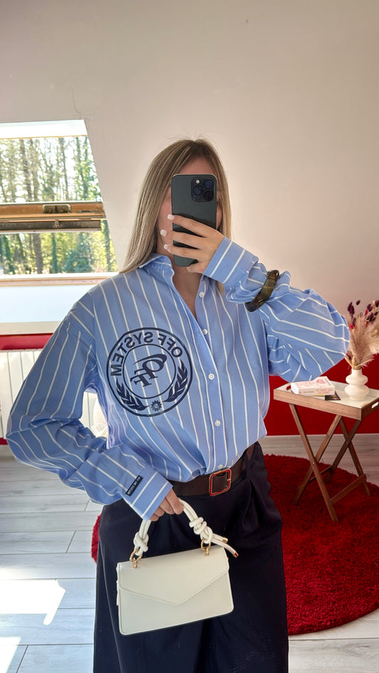 CHEMISE RAYURE BLEU - MaisonKLLY