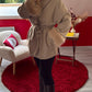 MANTEAU COURT MANCHE FOURRURE TAUPE