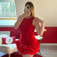 ROBE COMBI-SHORT ROUGE - MaisonKLLY