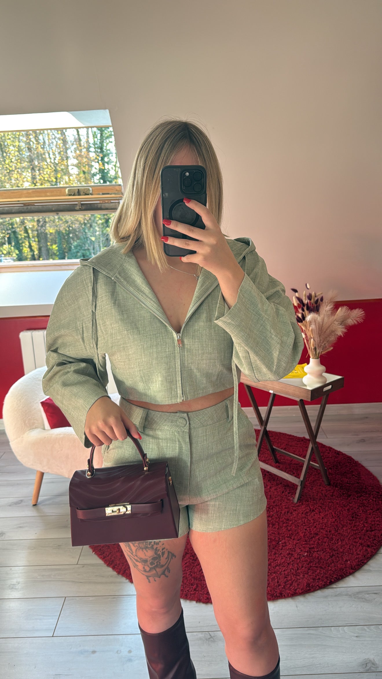 ENSEMBLE COTON SHORT VERT - MaisonKLLY