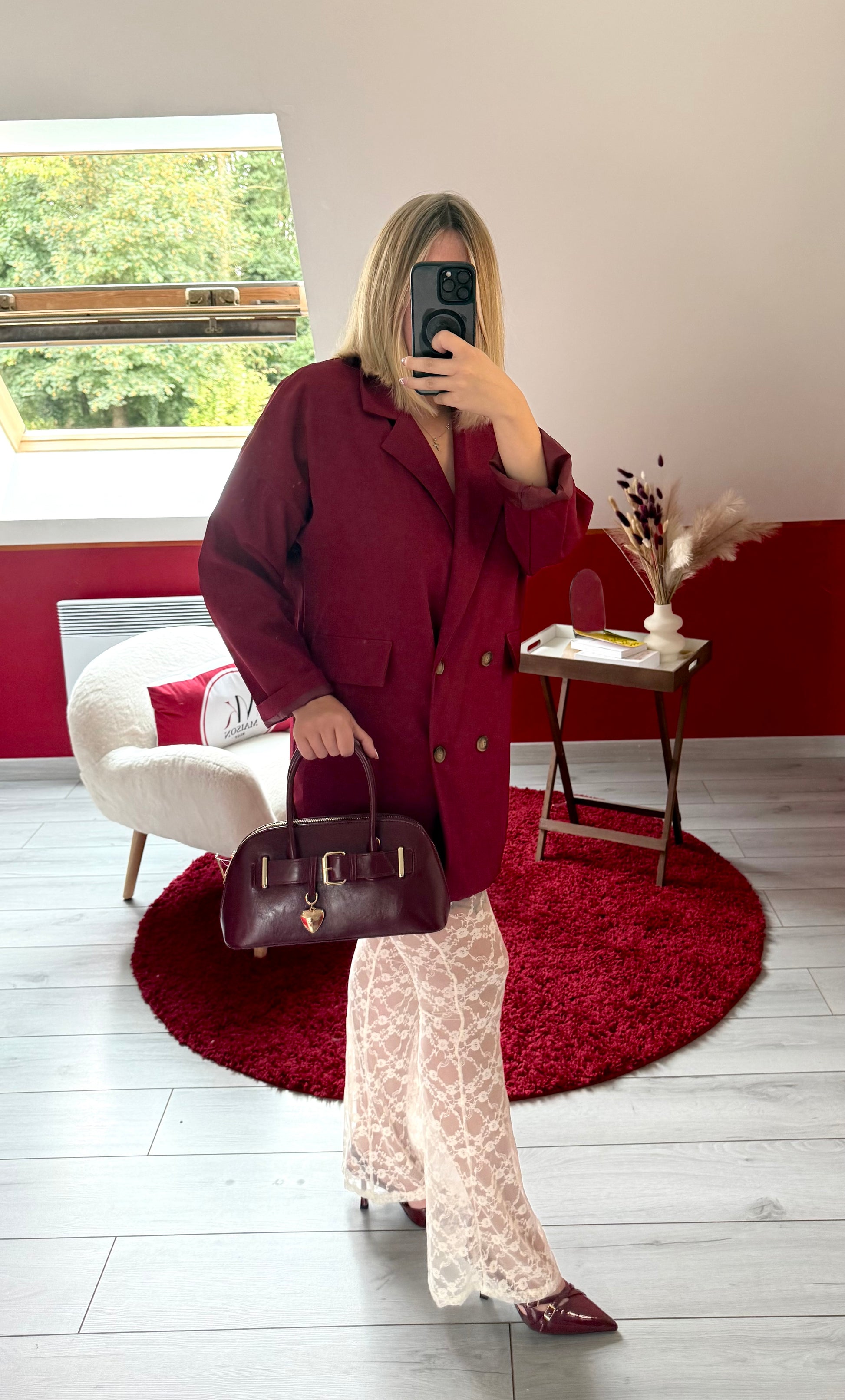 BLAZER OVERSIZE BORDEAUX - MaisonKLLY