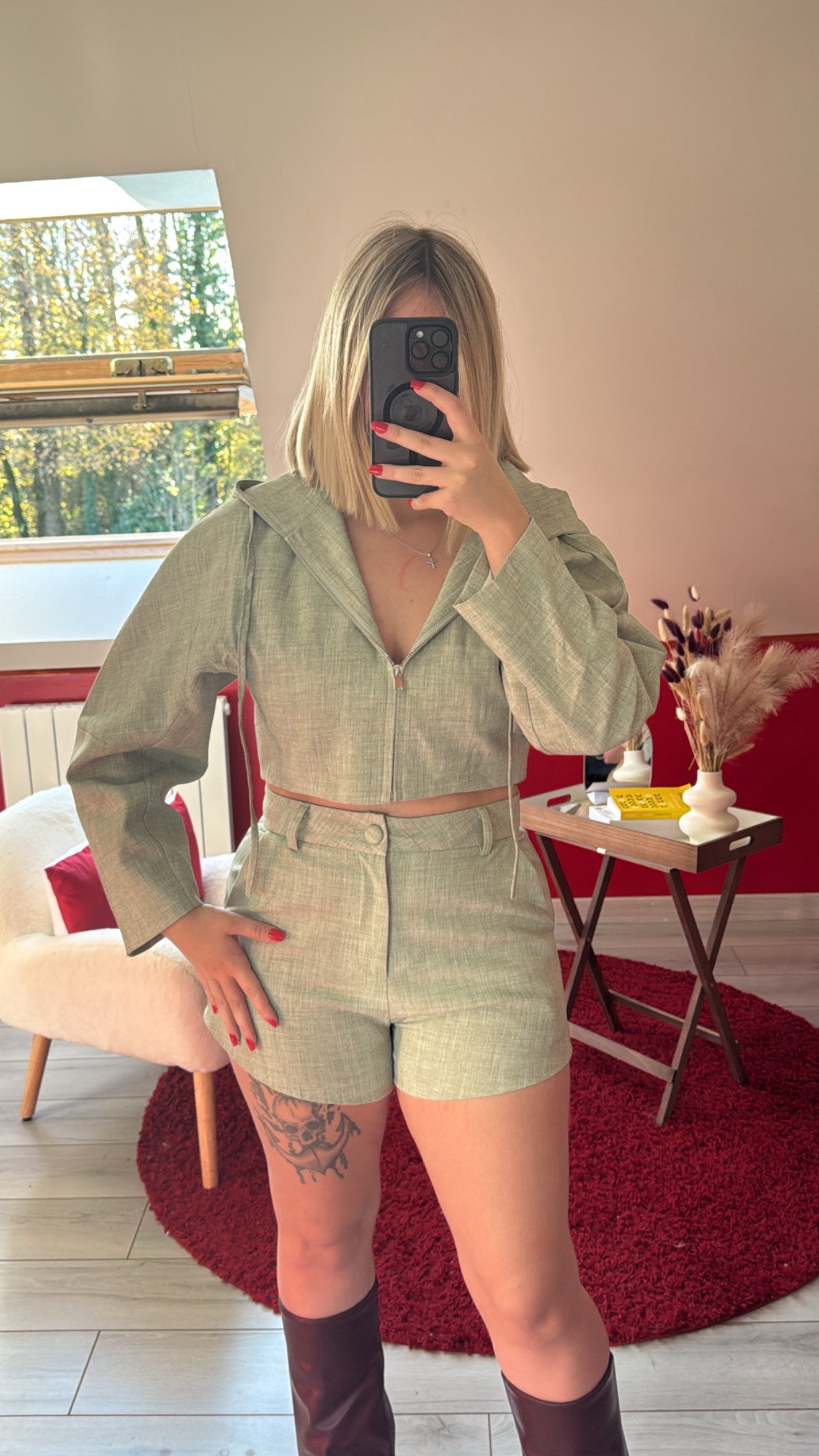 ENSEMBLE COTON SHORT VERT - MaisonKLLY