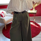 PANTALON FLUIDE KAKI AVEC CEINTURE - MaisonKLLY