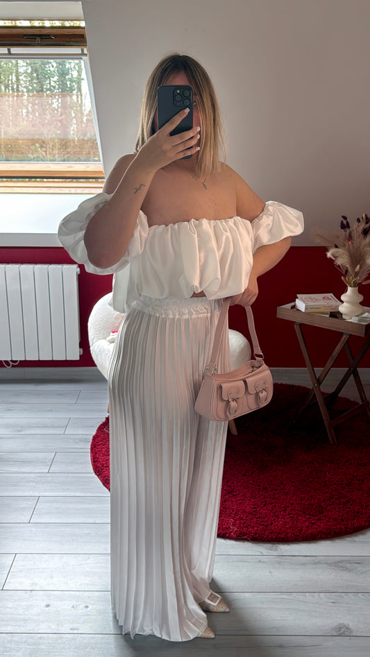 ENSEMBLE SATIN BLANC - MaisonKLLY