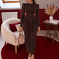 ROBES DOS NU SATIN CHOCOLAT
