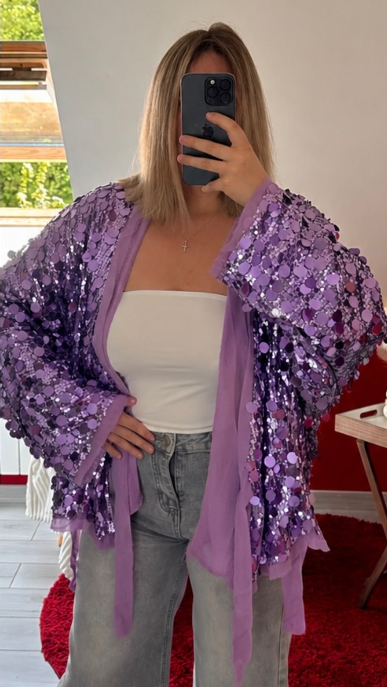 KIMONO SEQUIN PORTEFEUILLE VIOLET - MaisonKLLY