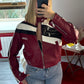 VESTE MOTARDE BORDEAUX - MaisonKLLY