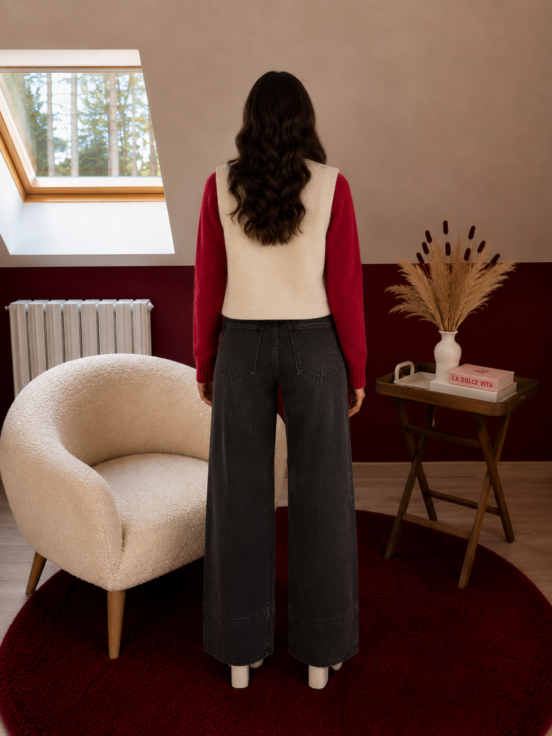JEANS WIDE LEG NOIR