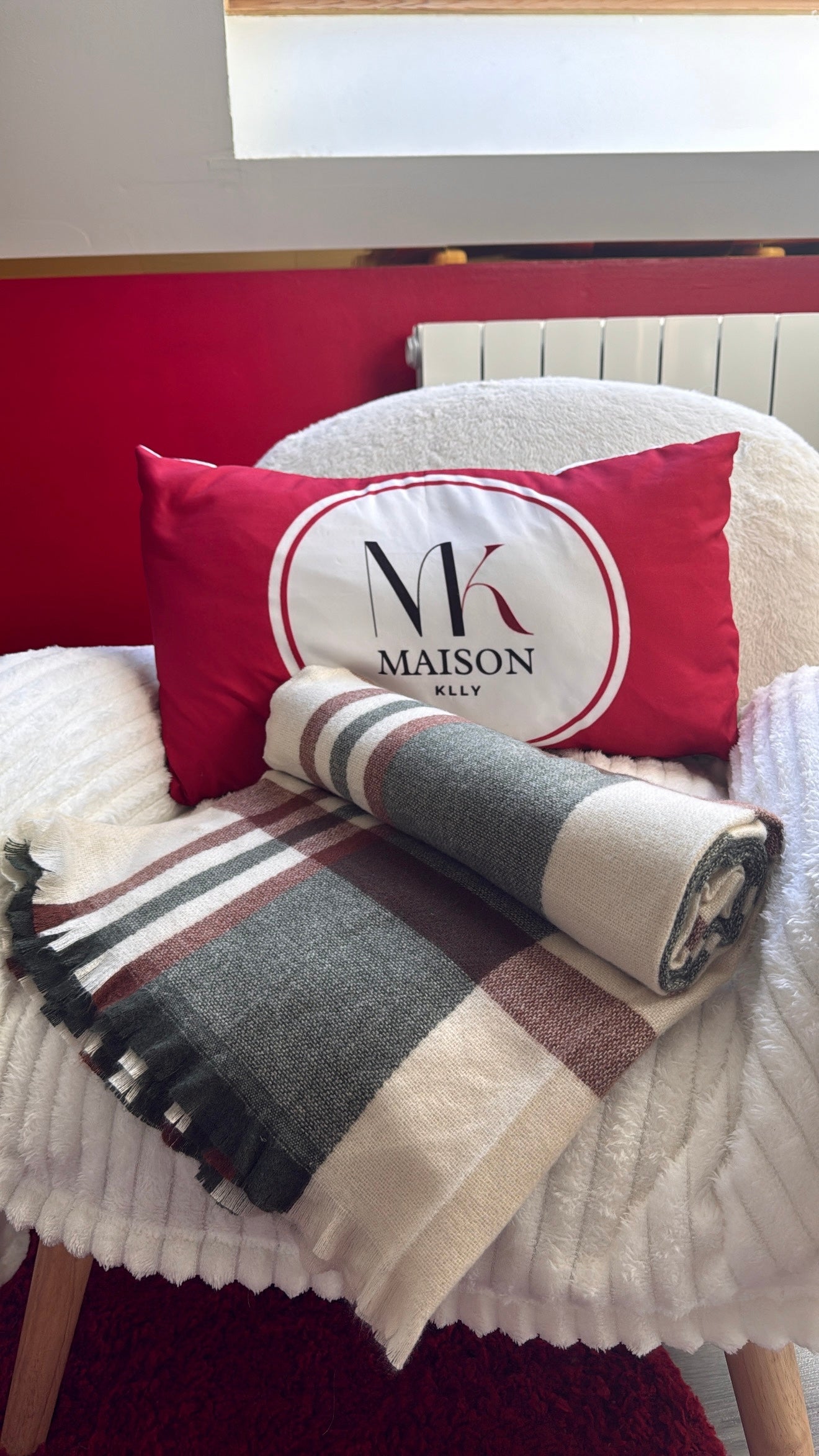 ÉCHARPE EN LIN À CARREAUX VERTE - MaisonKLLY