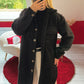 VESTE BOUTONNÉE LONGUE NOIR - MaisonKLLY