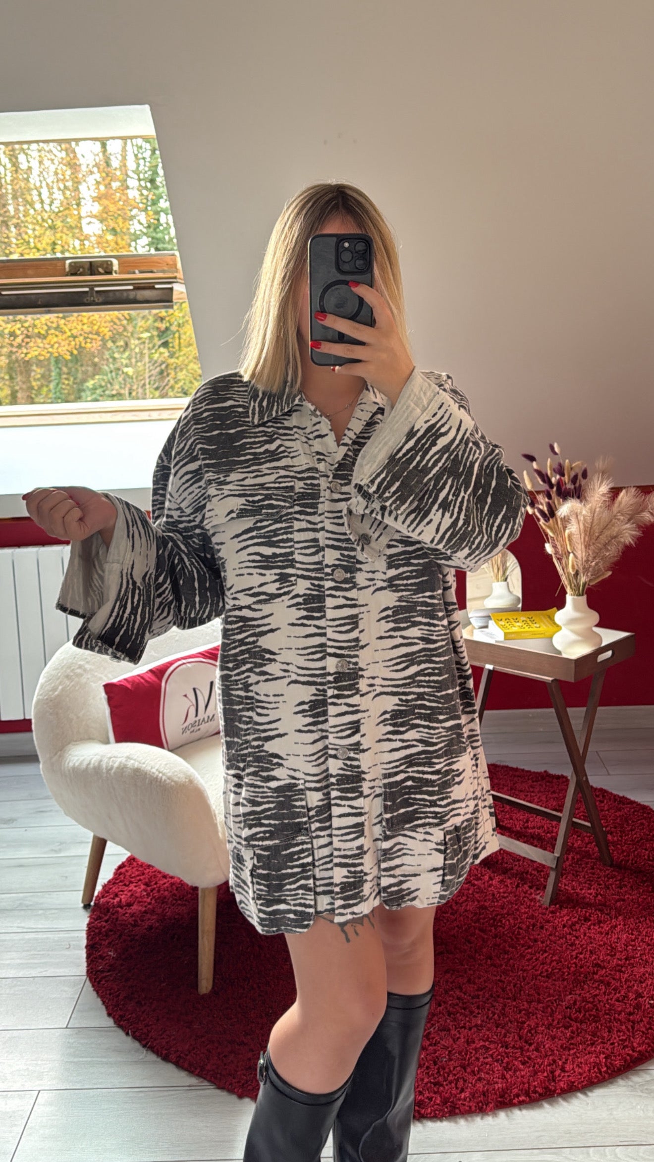 ROBE/VESTE EN JEANS ZÉBRÉ - MaisonKLLY