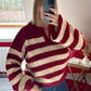 PULL RAYURE BORDEAUX - MaisonKLLY