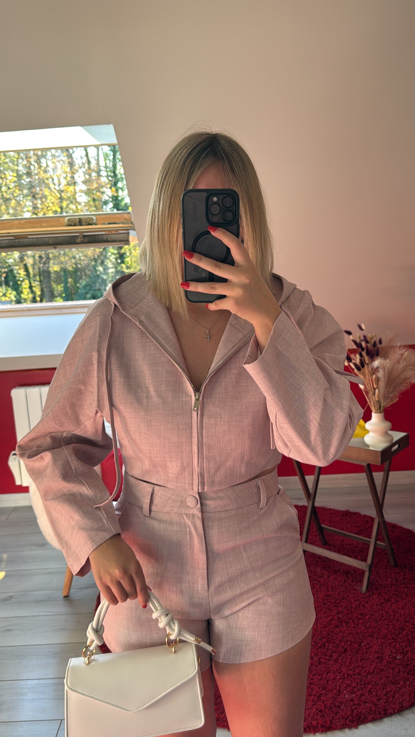 ENSEMBLE SHORT COTON ROSE - MaisonKLLY