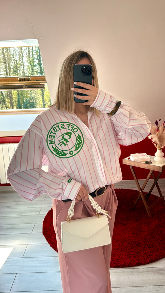 CHEMISE RAYURE ROSE - MaisonKLLY