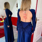 ROBE DOS NU SATIN BLEU CIEL NORTUNE