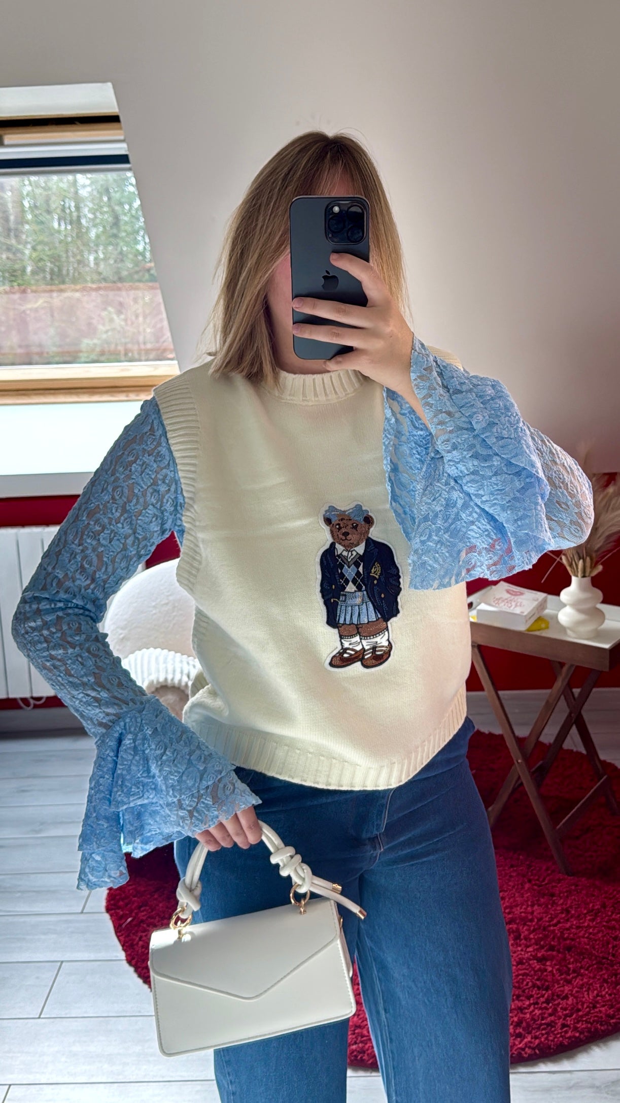 PULL SANS MANCHE OURS BEIGE - MaisonKLLY