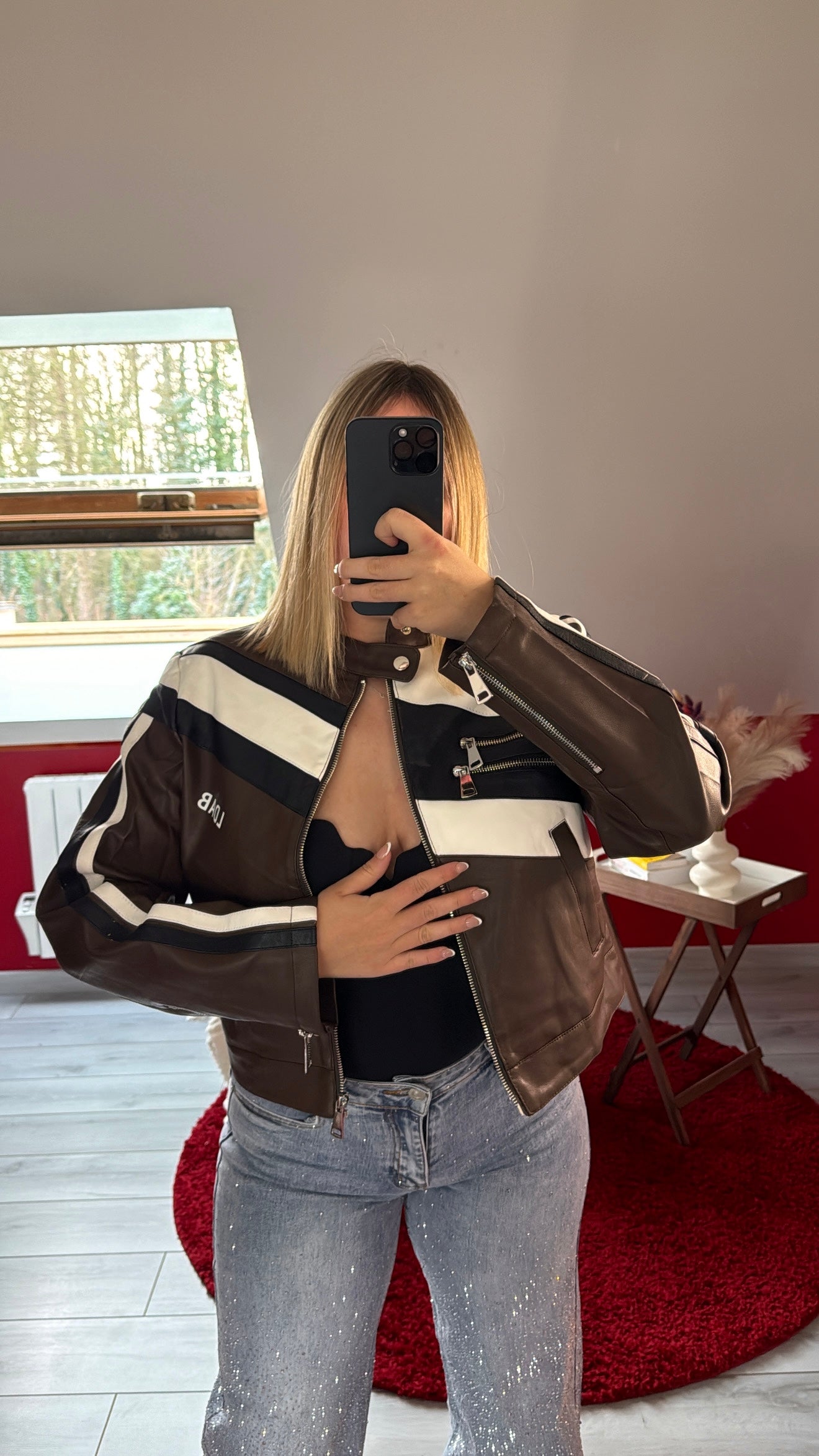 VESTE MOTARDE CHOCOLAT - MaisonKLLY